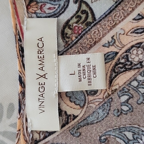 Vintage America V-Neck Flutter Sleeve Blouse - Picture 5 of 9